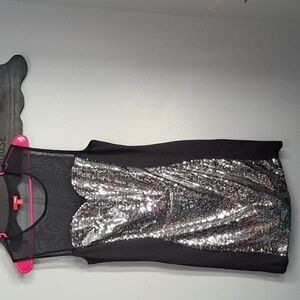 Bongo Sequin Sleeveless Black Bodycon Party Cocktail Dress Sz XL PTP: 19"-21"